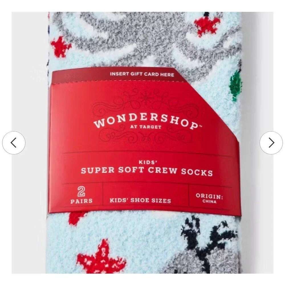 Kids' 2pk Christmas Sea Life Animals‎ & Candy Canes Cozy Crew Socks ( 2 packs )
